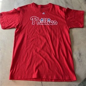Youth Majestic Philadelphia Phillies Red T Shirt Size XL Youth